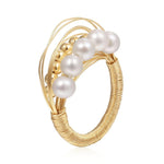 Geometric Series Three - dimensional Multi - layer Pearl Ring - floysun