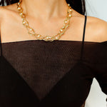 Geometric Twisted Grey Pearl Chain Necklace - floysun