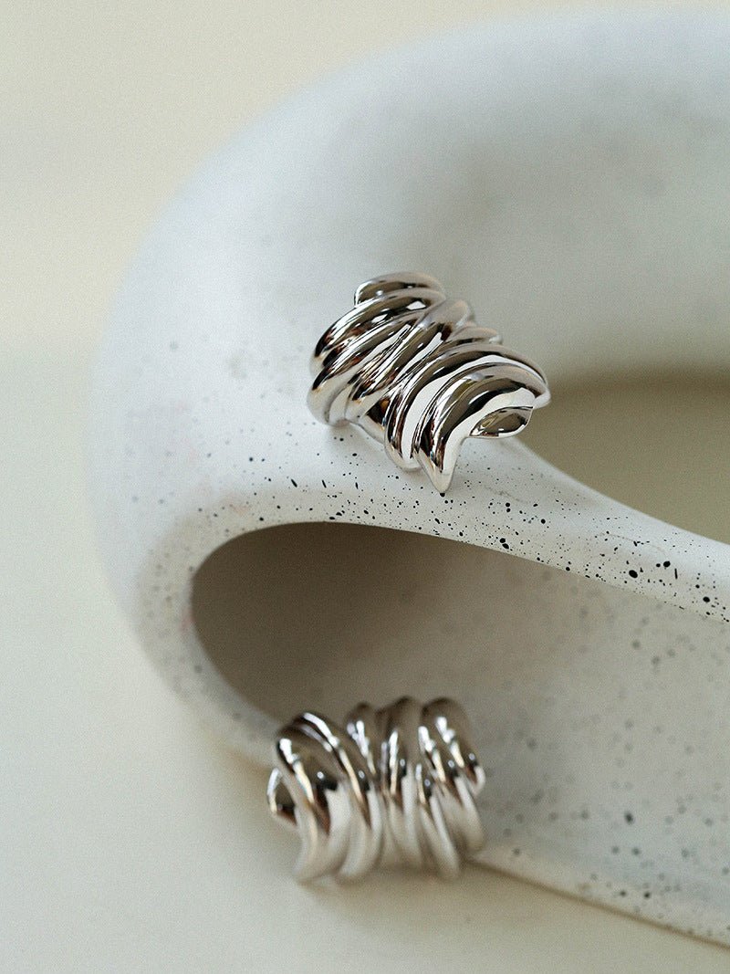 Geometric Twisted Metal Earrings - floysun