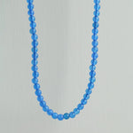 Glacier Blue Onyx 4mm Beaded Necklace - floysun