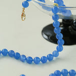 Glacier Blue Onyx Small Fresh Beaded Bracelet - floysun