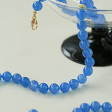 Glacier Blue Onyx Small Fresh Beaded Bracelet - floysun