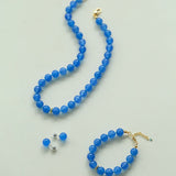 Glacier Blue Onyx Small Fresh Beaded Bracelet - floysun