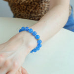 Glacier Blue Onyx Small Fresh Beaded Bracelet - floysun