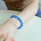 Glacier Blue Onyx Small Fresh Beaded Bracelet - floysun