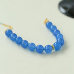 Glacier Blue Onyx Small Fresh Beaded Bracelet - floysun