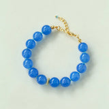 Glacier Blue Onyx Small Fresh Beaded Bracelet - floysun