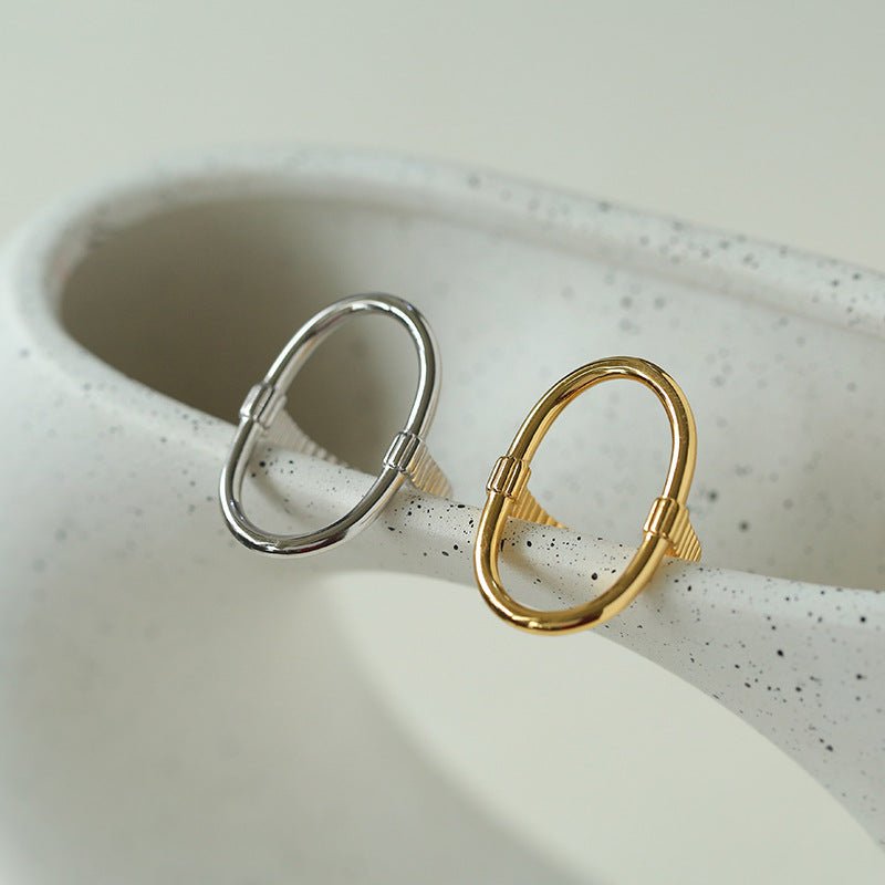 Glamorous Adjustable Oval Rings Open - floysun