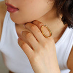 Glamorous Adjustable Oval Rings Open - floysun