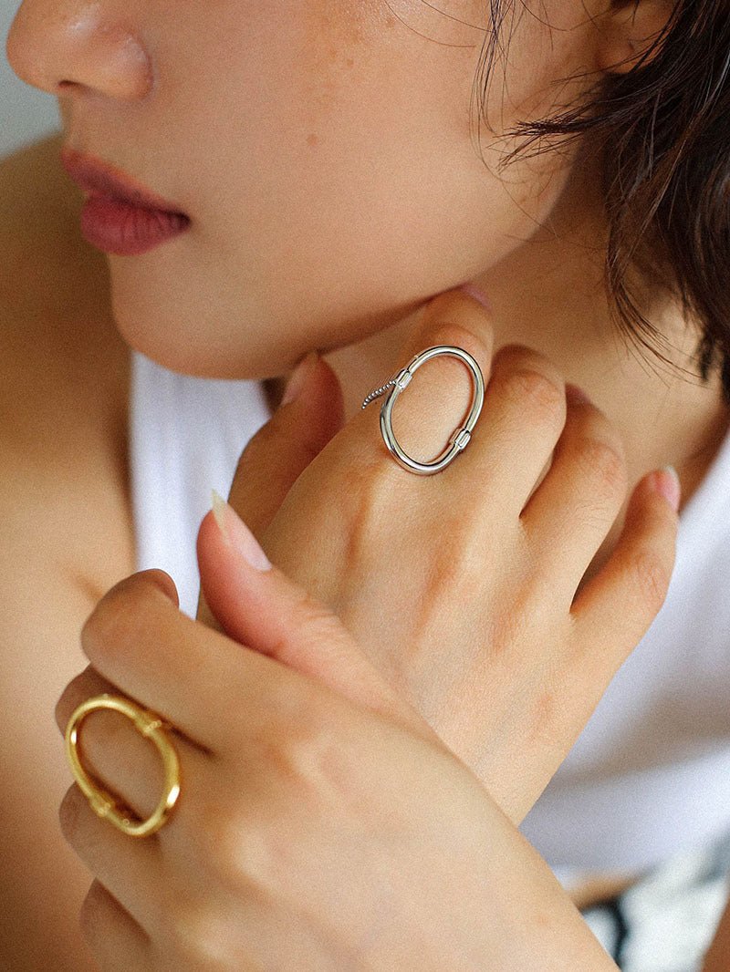 Glamorous Adjustable Oval Rings That Open - floysun