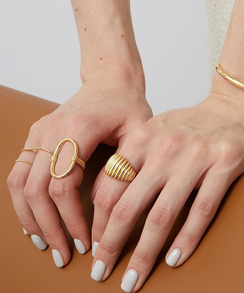 Glamorous Adjustable Oval Rings That Open - floysun