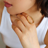 Glamorous Adjustable Oval Rings That Open - floysun