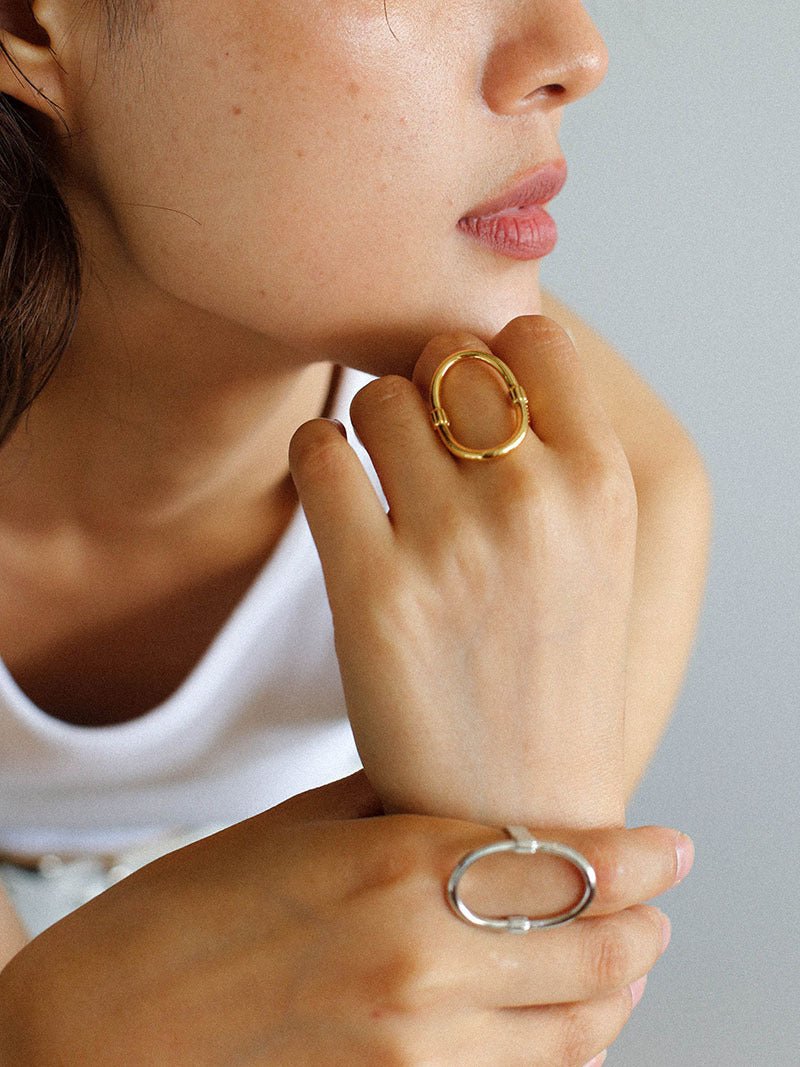 Glamorous Adjustable Oval Rings That Open - floysun