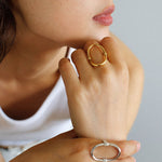 Glamorous Adjustable Oval Rings That Open - floysun