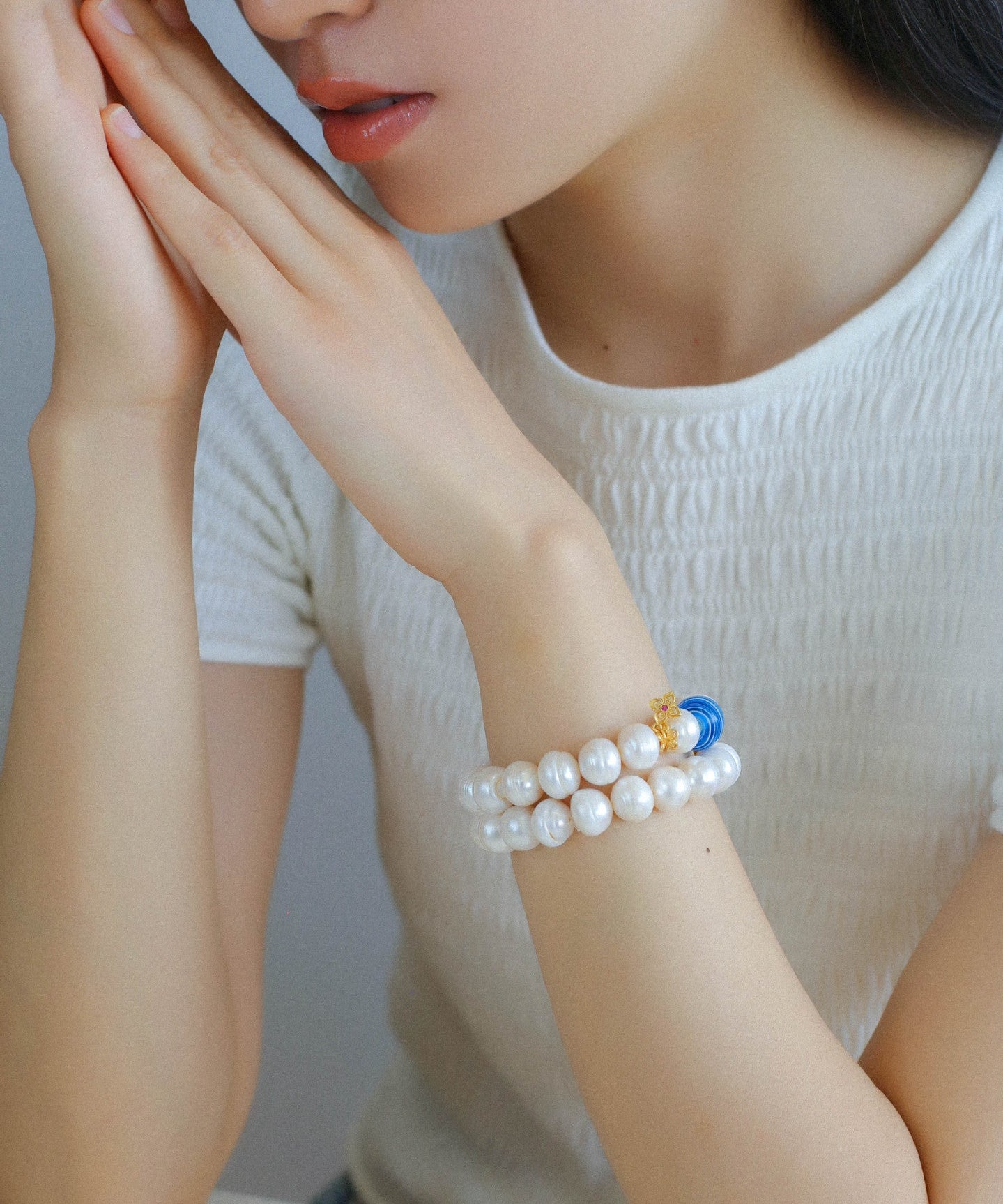 Glass and Baroque Pearl Beaded Bracelet - floysun