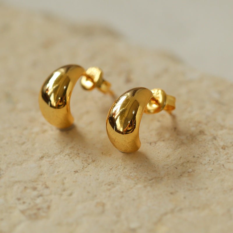 Pendientes Huggie de gota de agua brillante