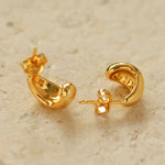 Glossy Water Drop Huggie Earrings - floysun