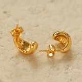 Glossy Water Drop Huggie Earrings - floysun