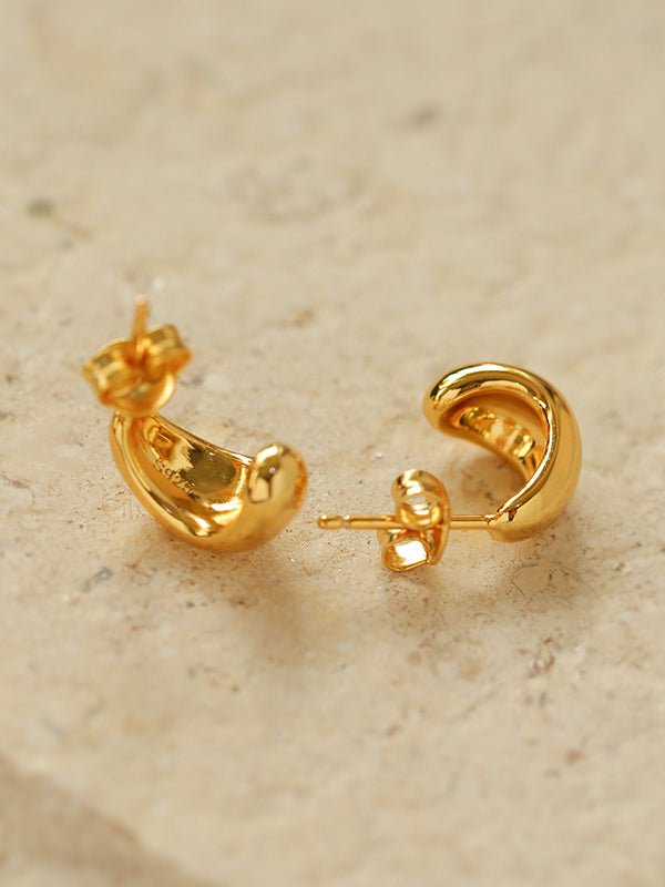 Glossy Water Drop Huggie Earrings - floysun