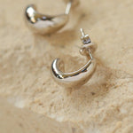 Glossy Water Drop Huggie Earrings - floysun