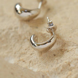 Glossy Water Drop Huggie Earrings - floysun