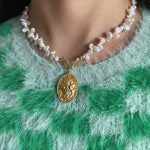 Goddess Statue Pendant Baroque Pearl Necklace - floysun