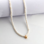 Gold Bead Pendant Pearl Necklace - floysun