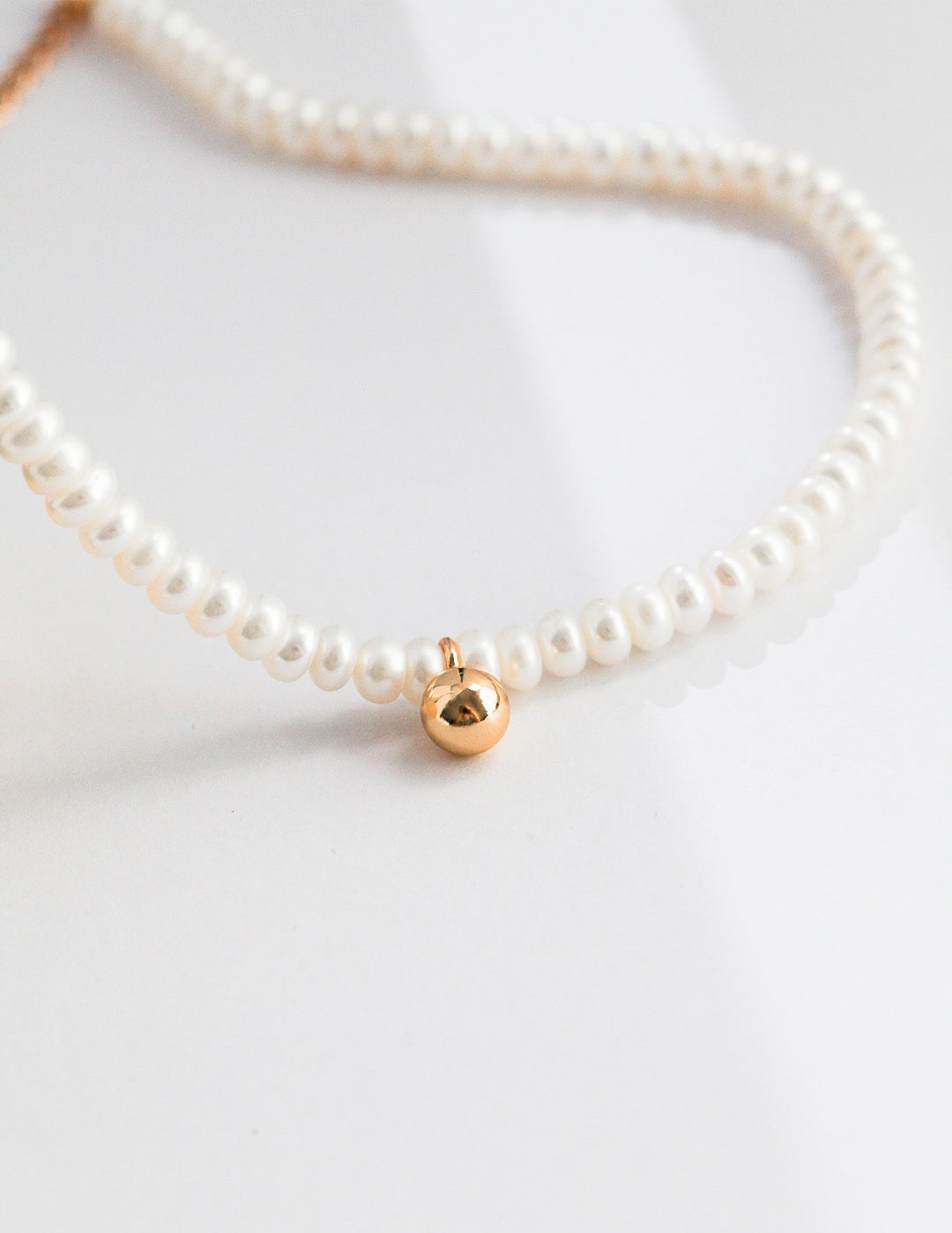 Gold Bead Pendant Pearl Necklace - floysun