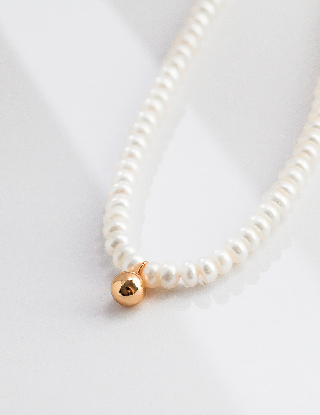 Gold Bead Pendant Pearl Necklace - floysun