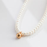 Gold Bead Pendant Pearl Necklace - floysun