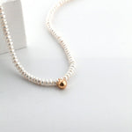 Gold Bead Pendant Pearl Necklace - floysun