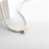 Gold Bead Pendant Pearl Necklace - floysun