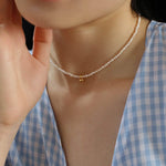 Gold Beans Pearl Collar Necklace - floysun