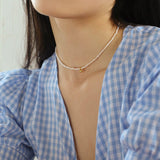 Gold Beans Pearl Collar Necklace - floysun