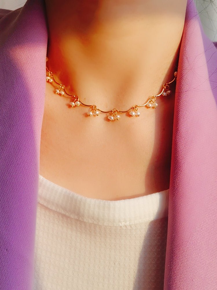 Gold Cherry Pearl Necklace - floysun