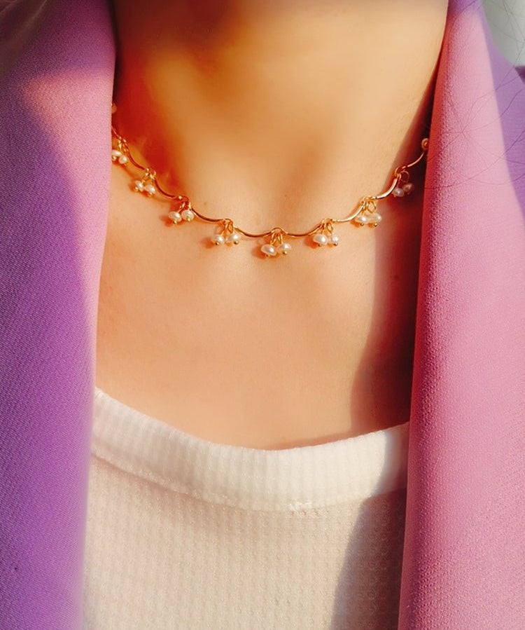 Gold Cherry Pearl Necklace - floysun