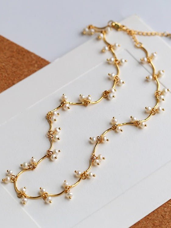 Gold Cherry Pearl Necklace - floysun