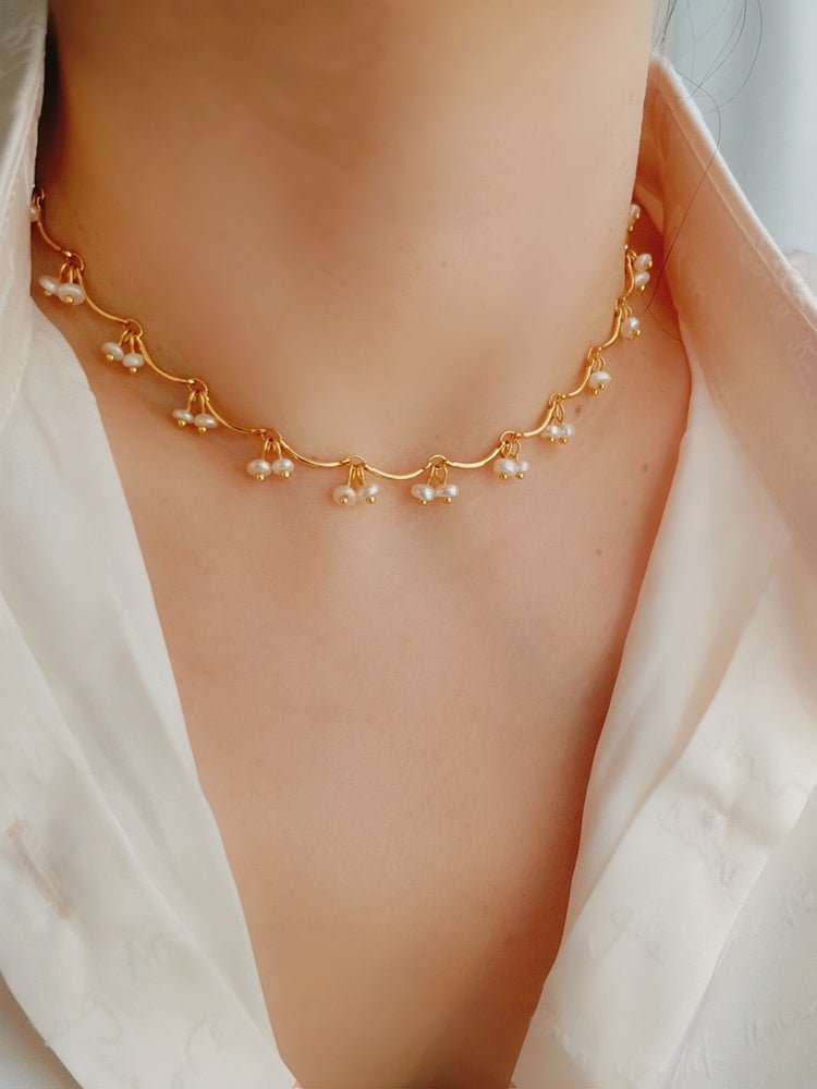 Gold Cherry Pearl Necklace - floysun