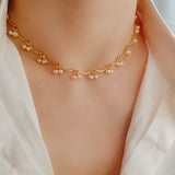 Gold Cherry Pearl Necklace - floysun