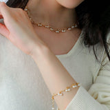 Gold Cherry Pearl Necklace - floysun