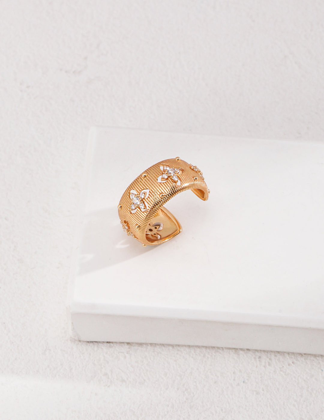 Gold Sterling Silver Simple Zircon Rings - floysun