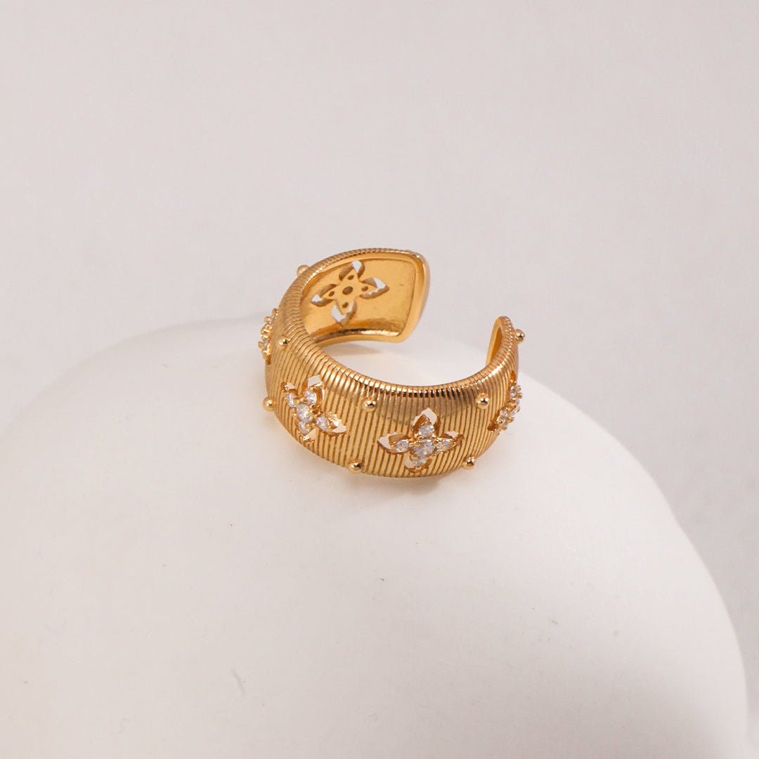 Gold Sterling Silver Simple Zircon Rings - floysun