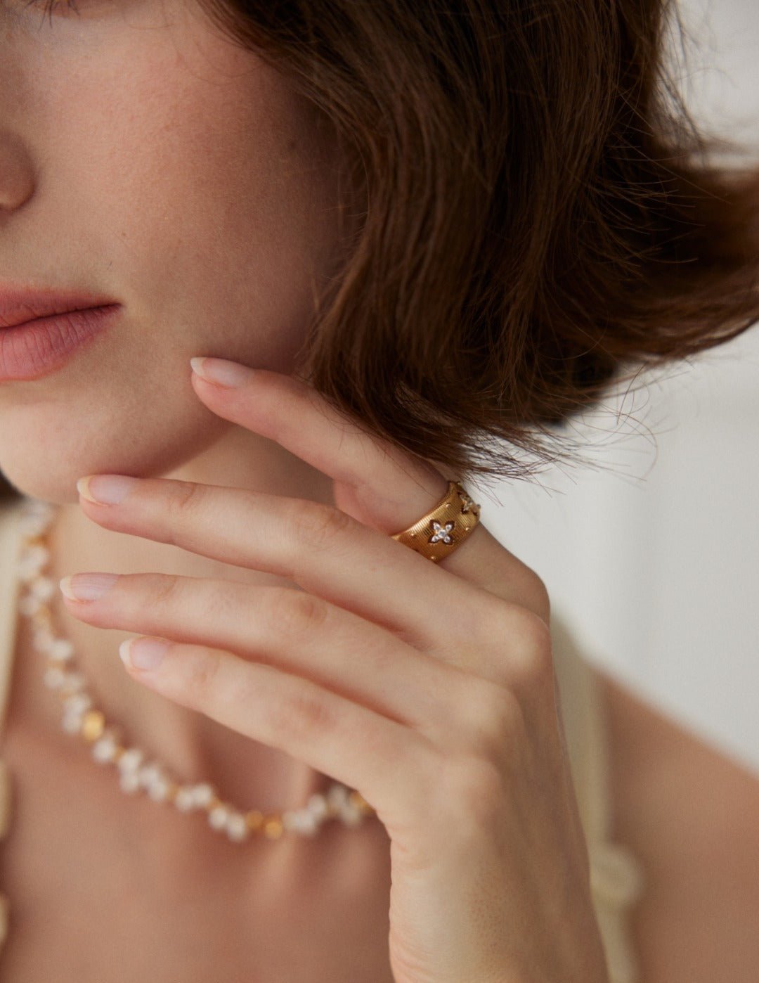 Gold Sterling Silver Simple Zircon Rings - floysun