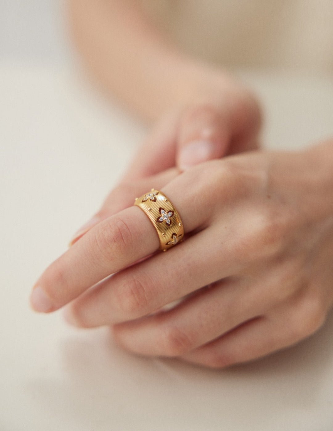 Gold Sterling Silver Simple Zircon Rings - floysun