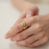 Gold Sterling Silver Simple Zircon Rings - floysun