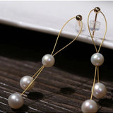 Gold Wire Pearl Earrings - floysun