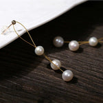 Gold Wire Pearl Earrings - floysun