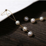 Gold Wire Pearl Earrings - floysun