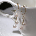 Gold Wire Pearl Earrings - floysun