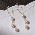 Gold Wire Pearl Earrings - floysun